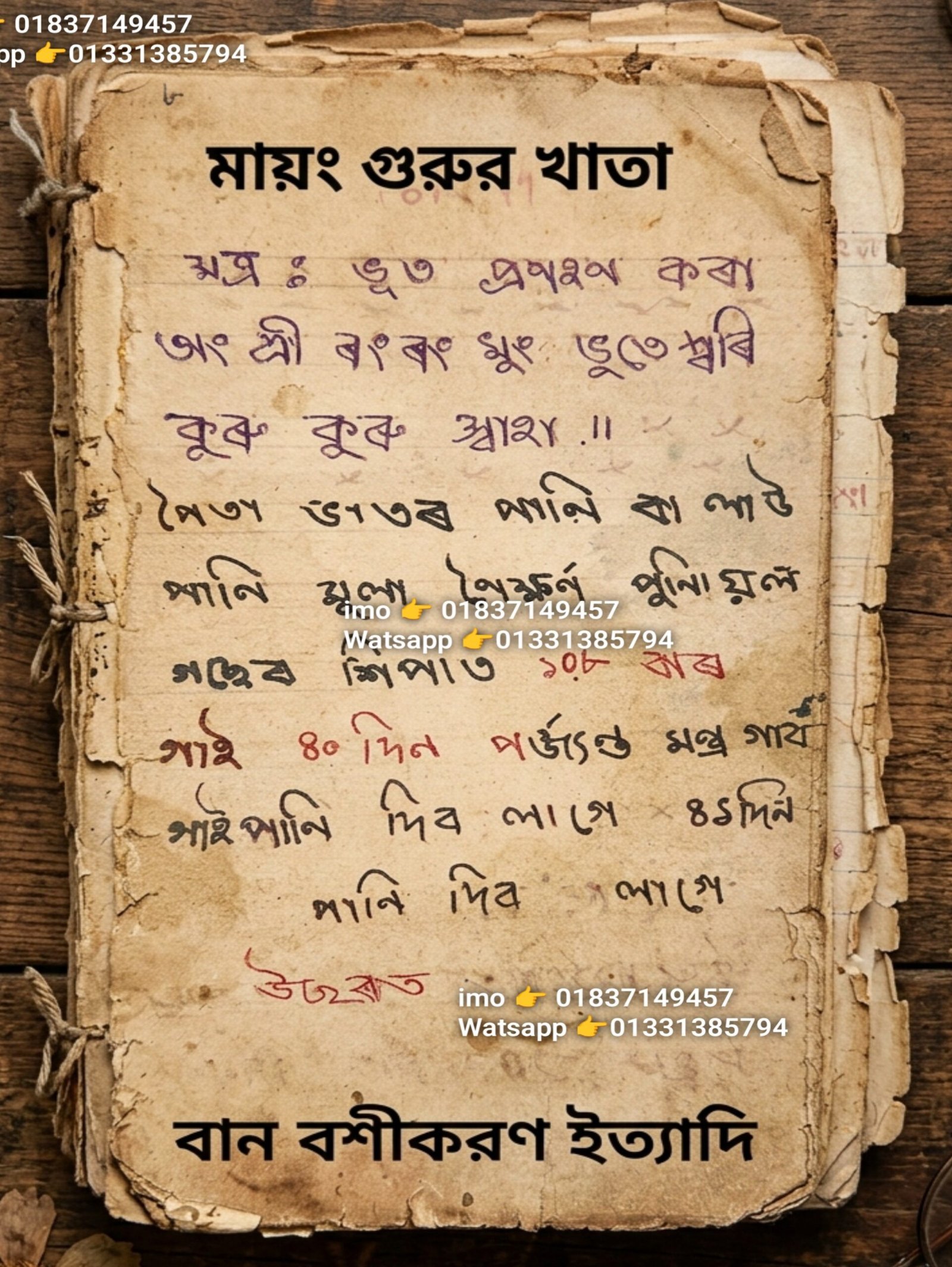 মায়েং গুরুর খাতা ডায়েরি কবিরাজি pdf বই হবে